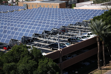 Solar Panels covering Car Gargae