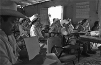 Coffee farmers in Chiapas, Mexico participating in a research workshop