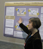 A student presents her history of science project at an annual meeting of AAAS